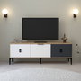 Hanah Home Neva 3501 Soporte para TV Roble, Blanco, Antracita